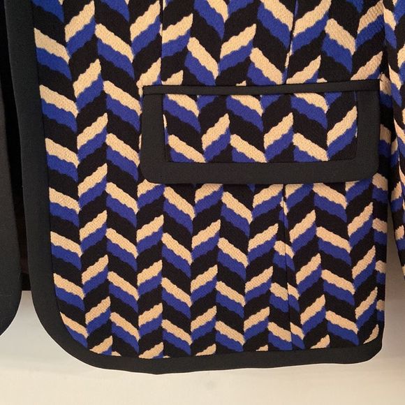 ANNE KLEIN Suit Separates Multi Coloured Geo Print Open Front Blazer - Picture 5 of 13